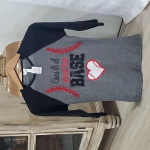 Baseball shirt, fits like a S